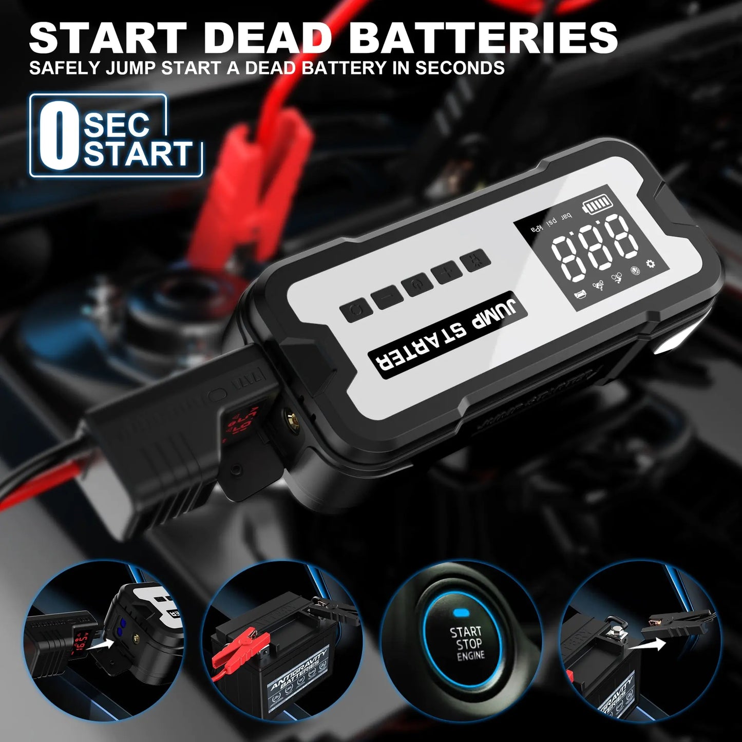 Car Jump Starter & Air Pump 240000mAh