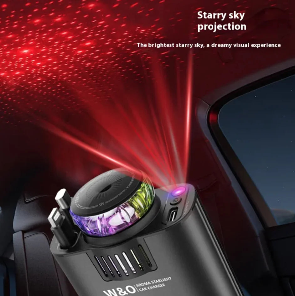 Purple Star Light Aromatherapy Car Phone Charger