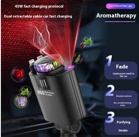 Purple Star Light Aromatherapy Car Phone Charger